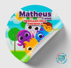 Adesivo Redondo Adesivo Couche Brilho 80g Cartela 21x29x7   Cartela Meio Corte 