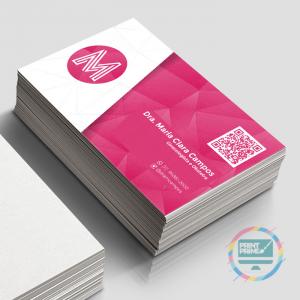 Cartão de visita Papel Couchê 250g 9x5cm  Verniz Total Brilho Corte Reto 