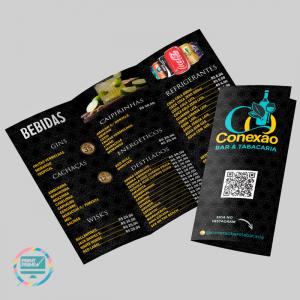 Folheto Cardápio Couchê 90gr    Corte Reto 